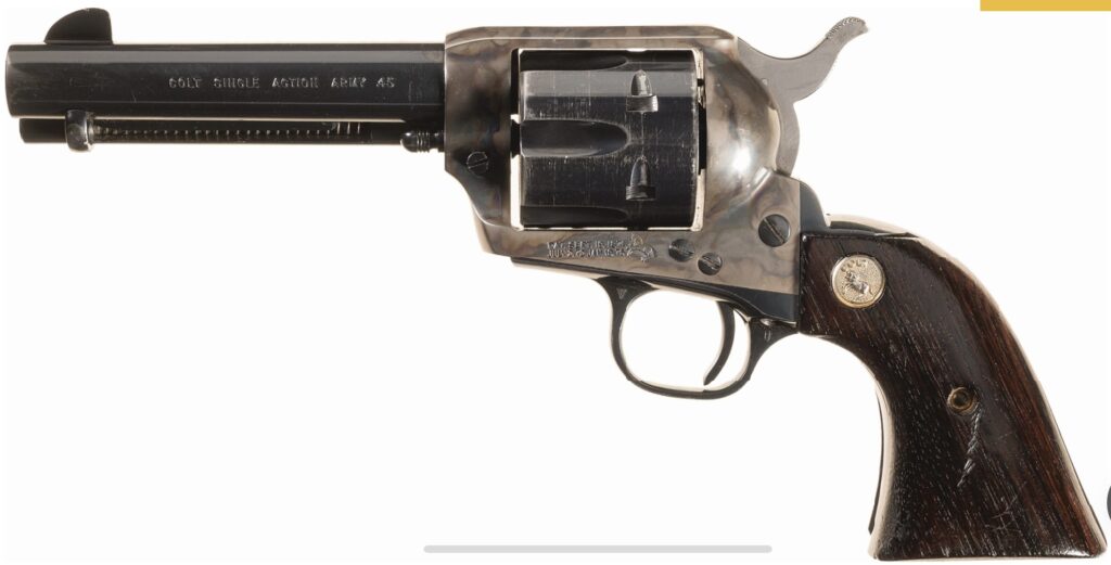 Colt 45 SAA 2nd Gen 1970 Walnut Blued Case Color Hardened Single Action Army (Used) – 54928SA