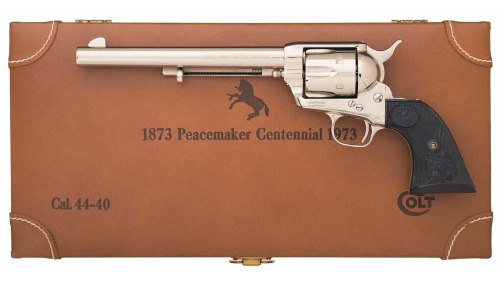 Colt 44-40 Frontier Six Shooter Peacemaker 7.5″ 1973 Commemorative Case & Plaque (Used) – 1767PC