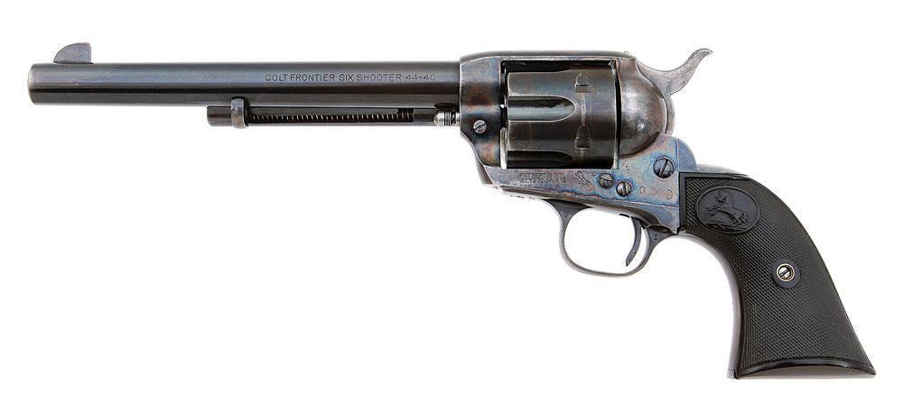 Colt Frontier Six Shooter Revolver SAA – 1916, .44-40 WCF, 7.5″ Barrel, Blue & Case Color, Matching Grips (Used) – 333640