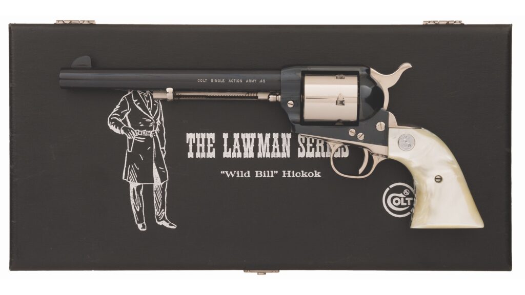Colt Lawman Series “Wild Bill Hickok” Single Action Army .45 – 7.5″ Blue/Nickel, Pearl-Style Grips, Cased (1 of 500) (Used) – 231WBH