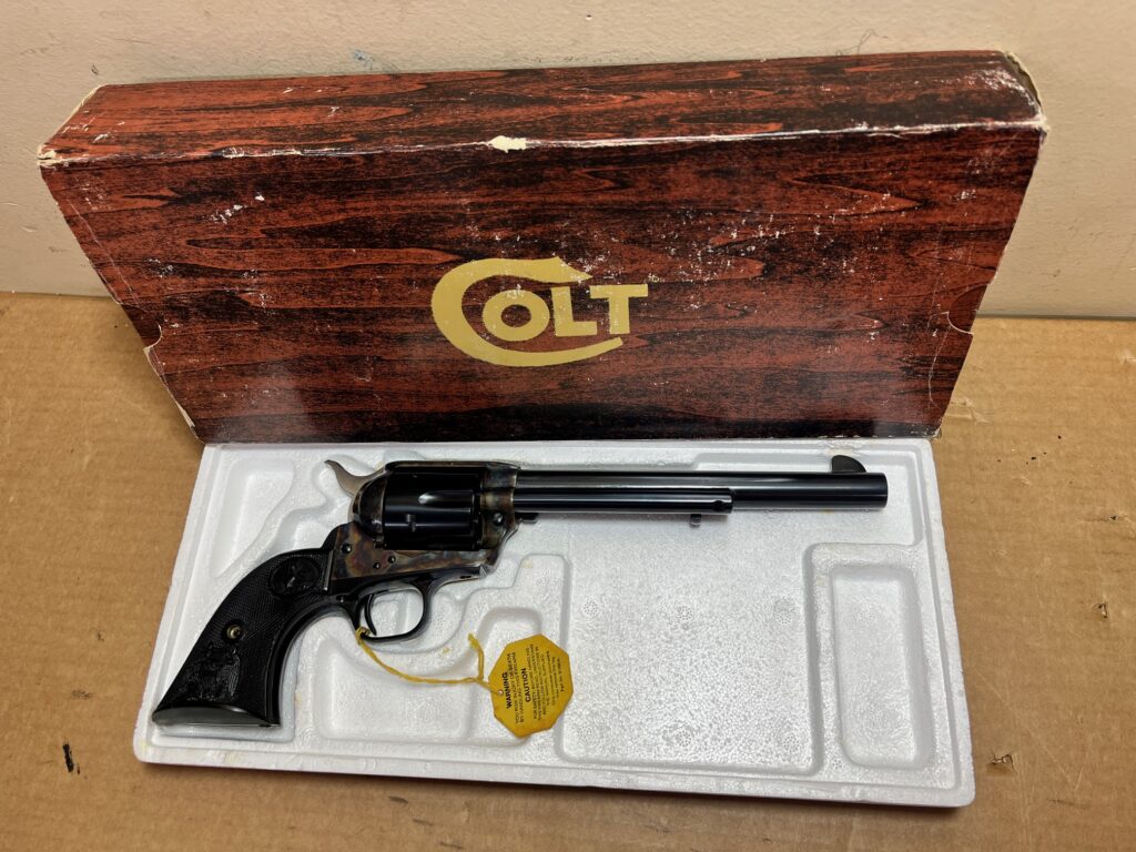 Colt Single Action Army 3rd Gen .44 Special Revolver – 7.5″ Barrel, Blue/Case Hardened, NIB (Used) – SA43986