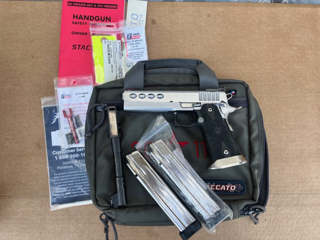Staccato / STI 2011 .400 Cor-Bon / 9mm /. 355 Schuemann Classic”– Stainless Competition Pistol w/ Extra Barrel (Used) – CM8611