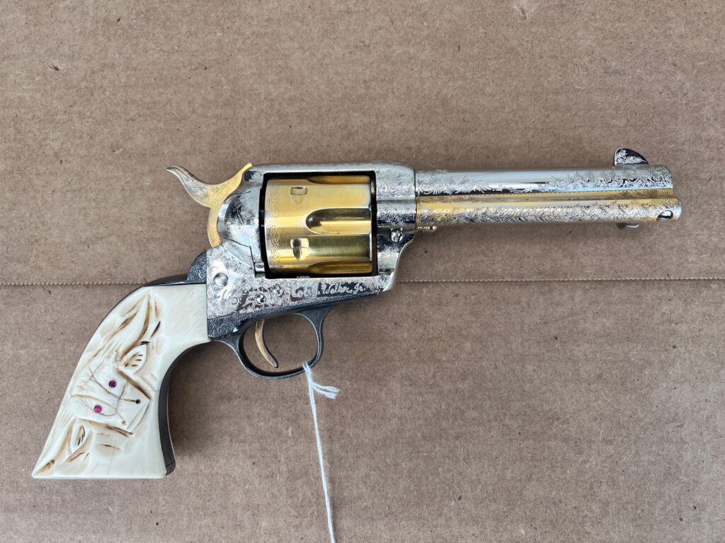 Colt Single Action Army .45 ACP – Custom Engraved with Ivory Steer Head Grips (Used) – 181931