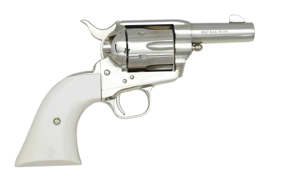 Colt Single Action Army Sheriff’s Model 3rd Gen .45 SAA Colt Nickel / Ivory Grips (Used) – SA69267