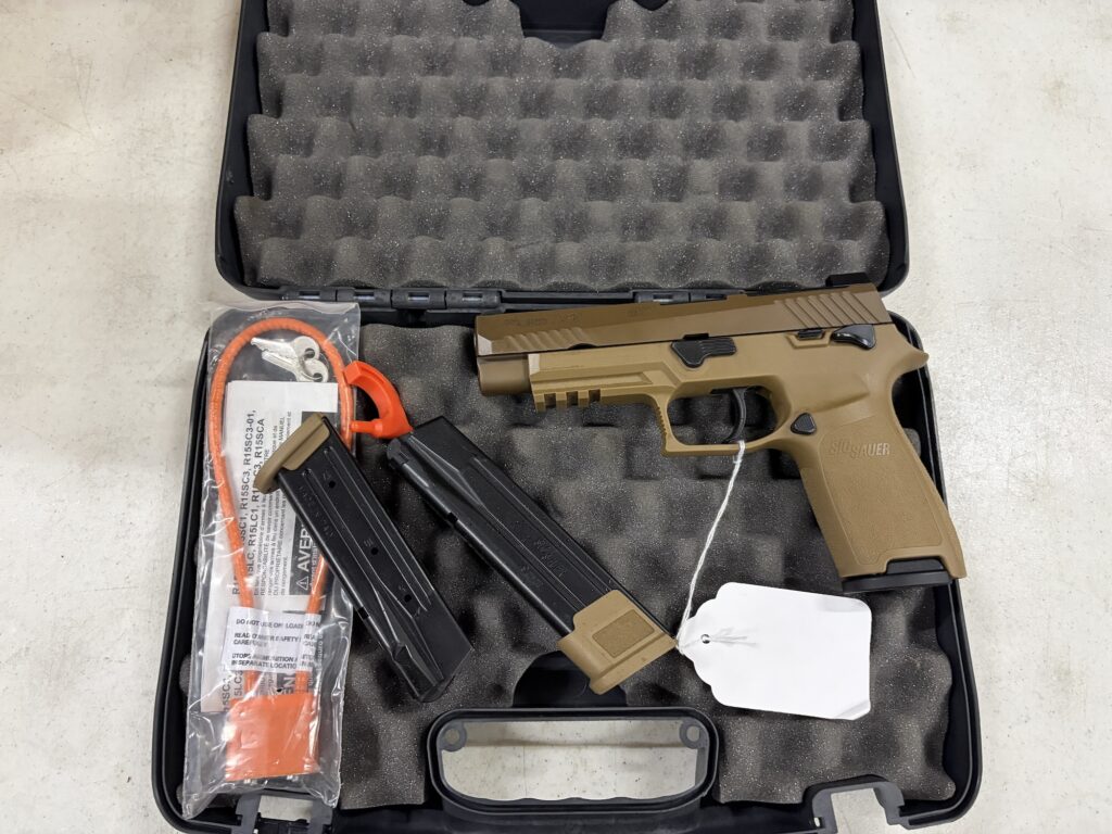USED SIG Sauer P320 M17 – 9mm, Coyote, Manual Safety, Three Magazines (Used) – M17-061626
