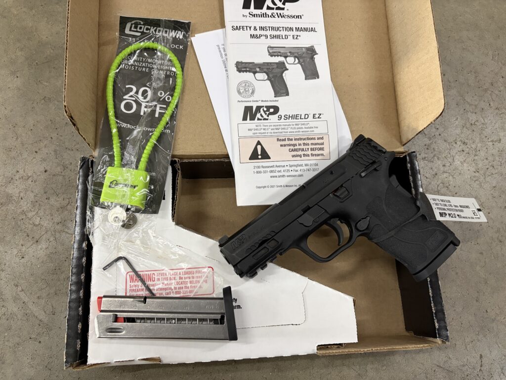 USED Smith & Wesson M&P9 Shield EZ 9mm Thumb Safety Pistol with Two Magazines – Excellent Condition (Used) – RHM9792