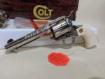 USED Colt Single Action Army SAA Engraved .45 Colt / .45 ACP Dual Cylinder – Nickel Finish 1984 (Used) – SA65612 - View 2