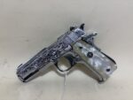 USED Llama Model III-A Deluxe .380 ACP Engraved Mini 1911 – Nickel Finish – Pearl-Style Grips (Used) – 573683 - View 1